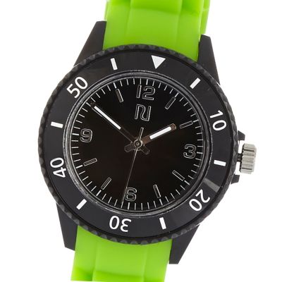 Boys green rubber sporty watch
